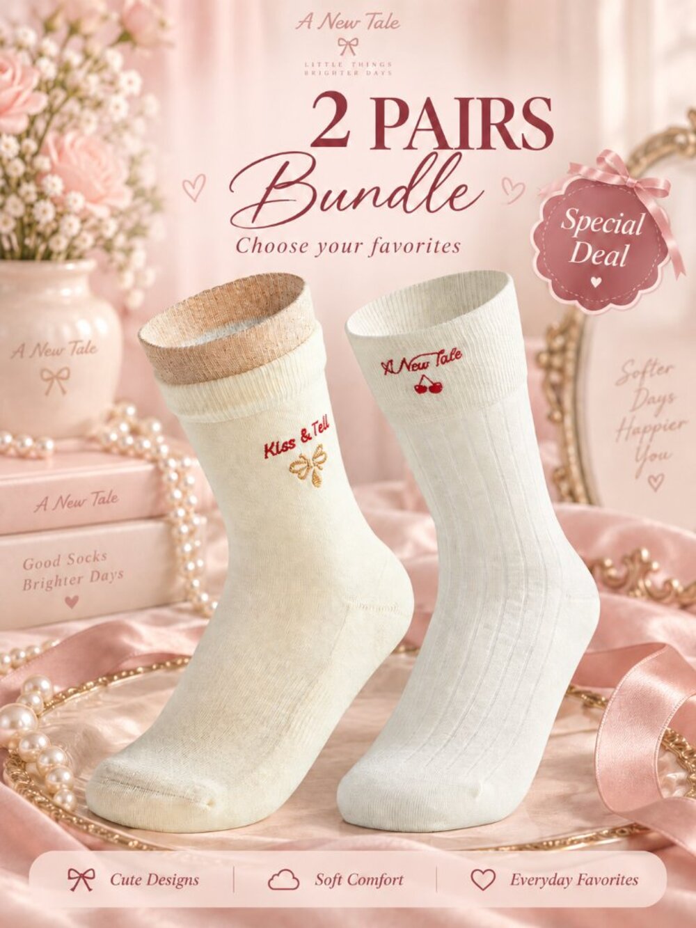 2 Packs Golden Reverie Socks Bundle